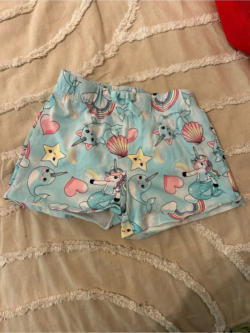 The Children's Place Light Aqua Mermaid Print Shorts